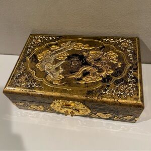 Chinese Style Vintage Jewelry Box Wooden Treasure Storage Earring Rings Necklace